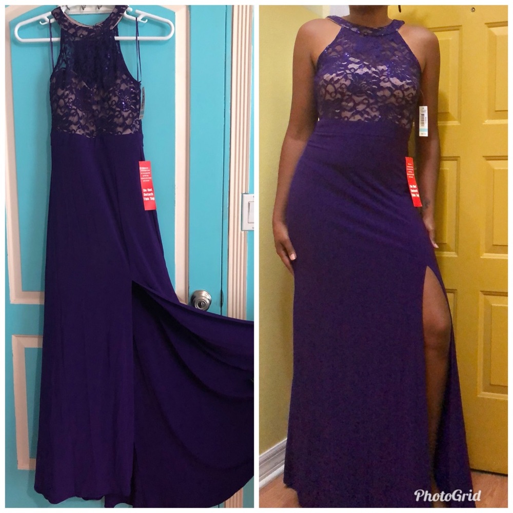 🌷Morgan & Co Illusion Sequin Lace Dress